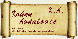 Kokan Avdalović vizit kartica